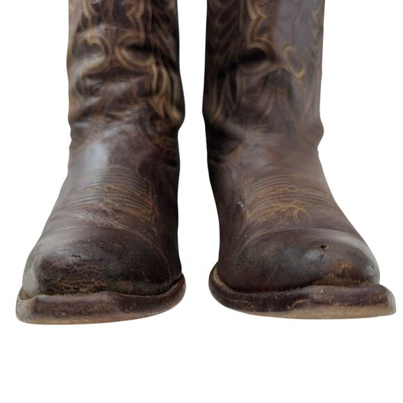 Shyanne Loretta Western Boots Women 9.5B Brown Leather Cowgirl Pointed Snip Toe - Picture 4 of 11